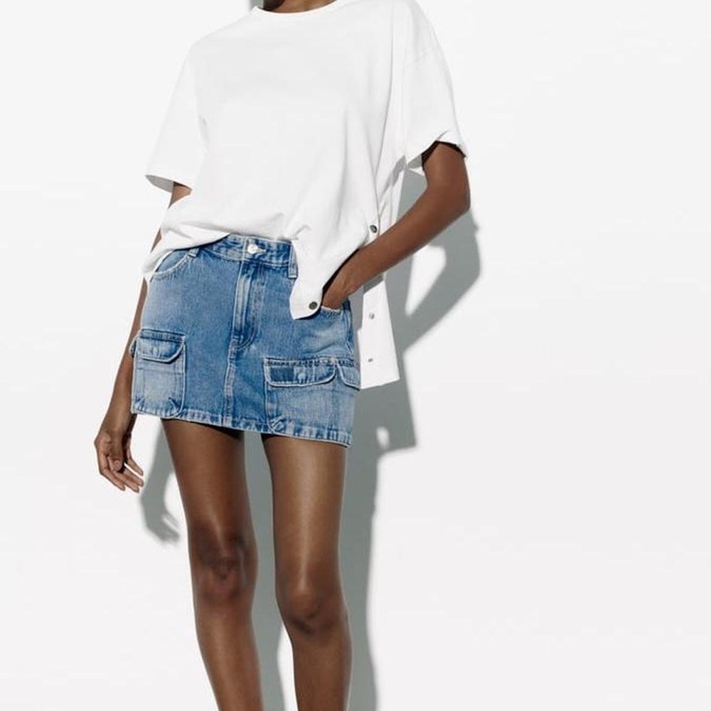 Zara Denim Mini Skirt with Pockets